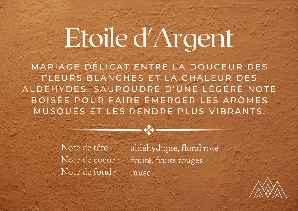 Mariage délicat entre la douceur des fleurs blanches et la chaleur des aldéhydes, saupoudré d'une légère note boisée pour faire émerger les arômes musqués et les rendre plus vibrants.